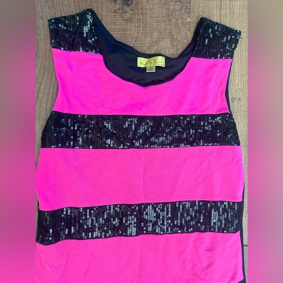 Nicole miller striped sequin dress big girl Sz XL extra large youth - Picture 2 of 5